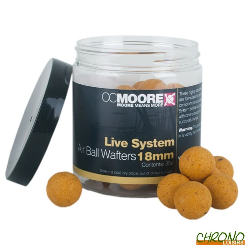 Bouillettes Equilibrées CC Moore Live System Air Ball Wafters 18mm 1 Bouillettes Equilibrées CC Moore Live System Air Ball Wafters 18mm