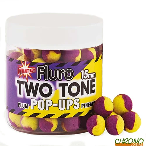 Pop Ups Fluro Dynamite Baits Two Tones Plum & Pineapple 15mm 1 Pop Ups Fluro Dynamite Baits Two Tones Plum & Pineapple 15mm