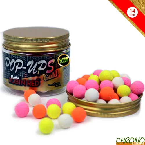 Pop Ups Pro Elite Baits Fluo Gold Robin Red 14/15mm 150ml 1 Pop Ups Pro Elite Baits Fluo Gold Robin Red 14/15mm 150ml