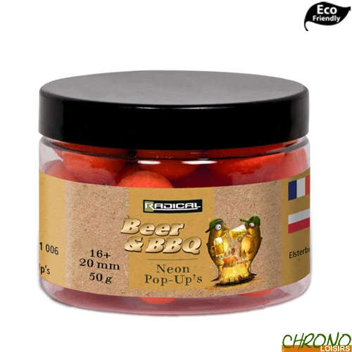 Pop Ups Radical Beer & BBQ Neon 16/20mm 50g 1 Pop Ups Radical Beer & BBQ Neon 16/20mm 50g