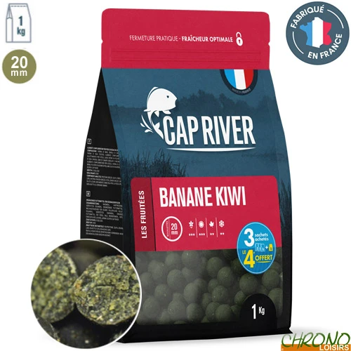 Bouillettes Cap River Banane Kiwi 20mm 1kg 1 Bouillettes Cap River Banane Kiwi 20mm 1kg